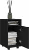 vidaXL - Bijzetkast - met - wielen - 33x38x60 - cm - bewerkt - hout - zwart