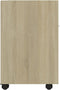 vidaXL - Bijzetkast - met - wielen - 33x38x60 - cm - bewerkt - hout - sonoma - eiken