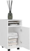 vidaXL - Bijzetkast - met - wielen - 33x38x60 - cm - bewerkt - hout - wit