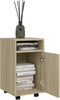 vidaXL - Bijzetkast - met - wielen - 33x38x60 - cm - bewerkt - hout - sonoma - eiken