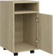 vidaXL - Bijzetkast - met - wielen - 33x38x60 - cm - bewerkt - hout - sonoma - eiken