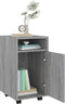 vidaXL - Bijzetkast - met - wielen - 33x38x60 - cm - bewerkt - hout - grijs - sonoma