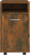 vidaXL - Bijzetkast - met - wielen - 33x38x60 - cm - bewerkt - hout - gerookt - eiken