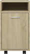 vidaXL - Bijzetkast - met - wielen - 33x38x60 - cm - bewerkt - hout - sonoma - eiken