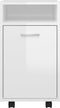 vidaXL - Bijzetkast - met - wielen - 33x38x60 - cm - spaanplaat - hoogglans - wit