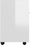 vidaXL - Bijzetkast - met - wielen - 33x38x60 - cm - spaanplaat - hoogglans - wit