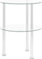 vidaXL - Bijzettafel - 2-laags - 38 - cm - gehard - glas - transparant