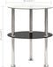 vidaXL - Bijzettafel - 2-laags - 38 - cm - gehard - glas - transparant - en - zwart