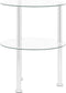 vidaXL - Bijzettafel - 2-laags - 38 - cm - gehard - glas - transparant