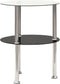 vidaXL - Bijzettafel - 2-laags - 38 - cm - gehard - glas - transparant - en - zwart