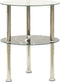 vidaXL - Bijzettafel - 2-laags - 38cm - gehard - glas - transparant - en - zwartmarmer
