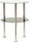 vidaXL - Bijzettafel - 2-laags - 38cm - gehard - glas - transparant - en - zwartmarmer
