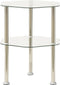 vidaXL - Bijzettafel - 2-laags - 38x38x50 - cm - gehard - glas - transparant