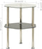vidaXL - Bijzettafel - 2-laags - 38x38x50 - cm - gehard - glas - transparant - zwart