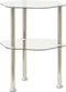 vidaXL - Bijzettafel - 2-laags - 38x38x50 - cm - gehard - glas - transparant