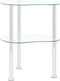vidaXL - Bijzettafel - 2-laags - 38x38x50 - cm - gehard - glas - transparant