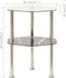 vidaXL - Bijzettafel - 2-laags - 38x38x50 - cm - gehard - glas - transparant - zwart