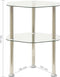 vidaXL - Bijzettafel - 2-laags - 38x38x50 - cm - gehard - glas - transparant