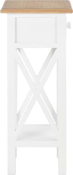 vidaXL - Bijzettafel - 27x27x65,5 - cm - hout - wit