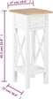 vidaXL - Bijzettafel - 27x27x65,5 - cm - hout - wit