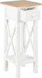 vidaXL - Bijzettafel - 27x27x65,5 - cm - hout - wit