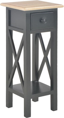 vidaXL - Bijzettafel - 27x27x65,5 - cm - hout - zwart