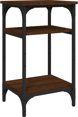 vidaXL - Bijzettafel - 35x30x60 - cm - bewerkt - hout - bruin - eikenkleur