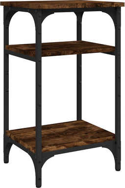 vidaXL - Bijzettafel - 35x30x60 - cm - bewerkt - hout - gerookt - eikenkleurig
