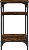 vidaXL - Bijzettafel - 35x30x60 - cm - bewerkt - hout - gerookt - eikenkleurig