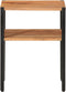 vidaXL - Bijzettafel - 35x35x45 - cm - massief - acaciahout - en - ijzer
