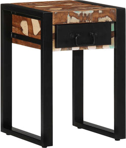 vidaXL - Bijzettafel - 35x35x50 - cm - massief - gerecycled - hout - meerkleurig