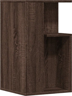 vidaXL - Bijzettafel - 35x35x60 - cm - bewerkt - hout - bruin - eikenkleurig
