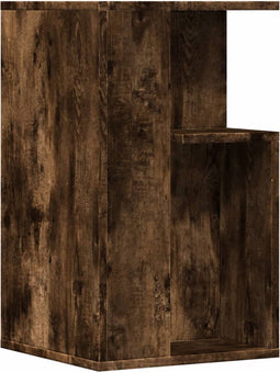 vidaXL - Bijzettafel - 35x35x60 - cm - bewerkt - hout - gerookt - eikenkleurig