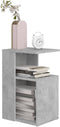 vidaXL - Bijzettafel - 36x30x56 - cm - bewerkt - hout - betongrijs
