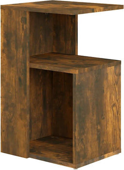 vidaXL - Bijzettafel - 36x30x56 - cm - bewerkt - hout - gerookt - eikenkleurig