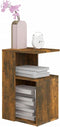 vidaXL - Bijzettafel - 36x30x56 - cm - bewerkt - hout - gerookt - eikenkleurig