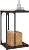 vidaXL - Bijzettafel - 40x30x60 - cm - bewerkt - hout - gerookt - eikenkleurig