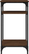 vidaXL - Bijzettafel - 40x30x75 - cm - bewerkt - hout - bruin - eikenkleur