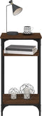 vidaXL - Bijzettafel - 40x30x75 - cm - bewerkt - hout - bruin - eikenkleur