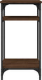 vidaXL - Bijzettafel - 40x30x75 - cm - bewerkt - hout - bruin - eikenkleur