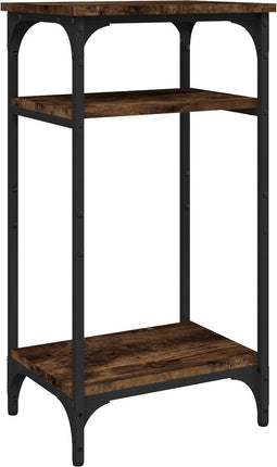 vidaXL - Bijzettafel - 40x30x75 - cm - bewerkt - hout - gerookt - eikenkleurig