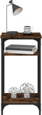vidaXL - Bijzettafel - 40x30x75 - cm - bewerkt - hout - gerookt - eikenkleurig