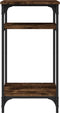 vidaXL - Bijzettafel - 40x30x75 - cm - bewerkt - hout - gerookt - eikenkleurig