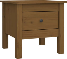 vidaXL - Bijzettafel - 40x40x39 - cm - massief - grenenhout - honingbruin