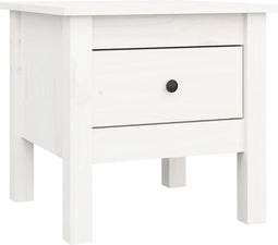 vidaXL - Bijzettafel - 40x40x39 - cm - massief - grenenhout - wit
