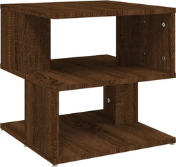 vidaXL - Bijzettafel - 40x40x40 - cm - bewerkt - hout - bruin - eikenkleur
