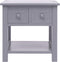 vidaXL - Bijzettafel - 40x40x40 - cm - paulowniahout - grijs