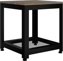 vidaXL - Bijzettafel - 40x40x45 - cm - MDF - en - ijzer - grijs - en - zwart