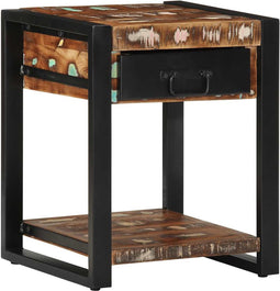vidaXL - Bijzettafel - 40x40x50 - cm - massief - gerecycled - hout - meerkleurig