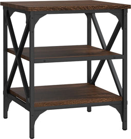 vidaXL - Bijzettafel - 40x42x50 - cm - bewerkt - hout - bruin - eikenkleur